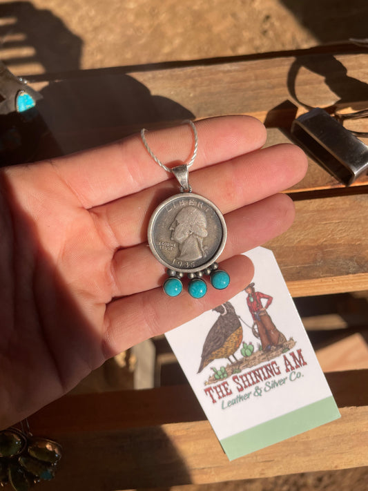 Navajo made quarter pendant