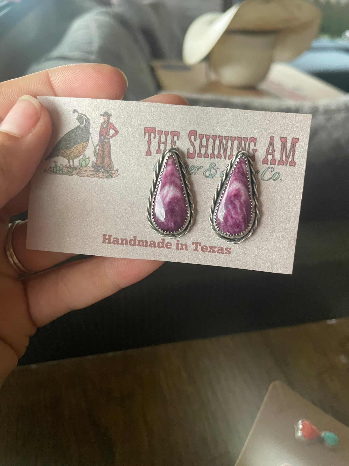 Purple spiny earrings