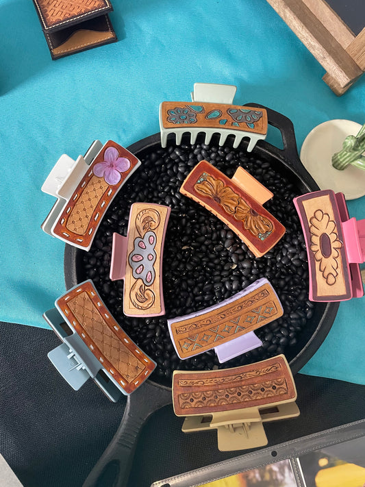 Leather Hairclips